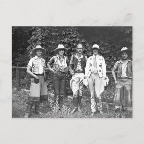 Five women at the dude ranch postcard
