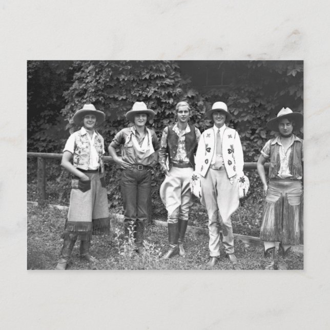 Five women at the dude ranch postcard (Front)
