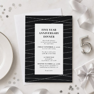 Five Year Anniversary Dinner Invitation