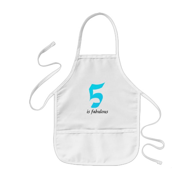 Five Year Old Birthday Boys Age 5 Teal Blue Kids' Apron