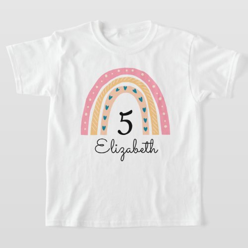 Five Year Old Birthday Personalized  With Name Age T_Shirt