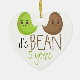 Five years anniversary party 5th funny married wed ceramic ornament