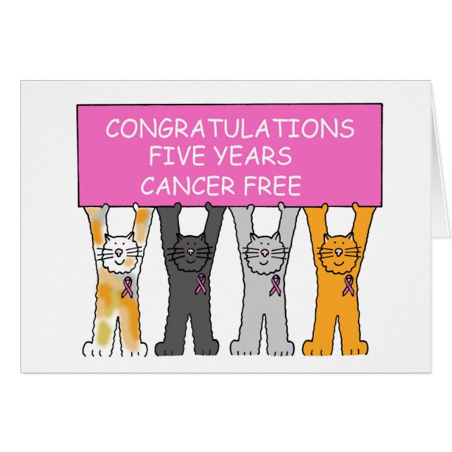 Five Years Cancer Free Congratulations Cards (Front Horizontal)