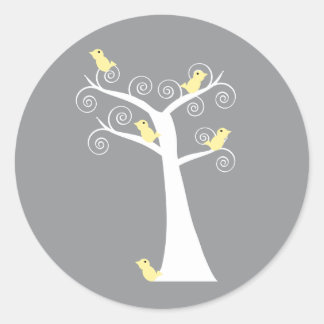 Five Yellow Birds in a Tree Sticker