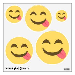 Emoji Wall Decals Stickers Zazzle - five yummy face nom nom emoji wall decal