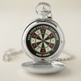 Fives Dart Board Pocket Watch