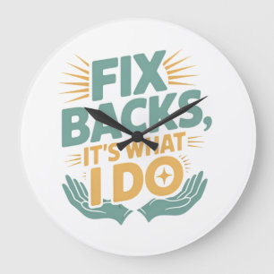 Fix Backs It’s What I Do Chiropractor Quote Large Clock