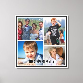 Fix Border Custom Family Photo Collage Canvas Print by MalaysiaGiftsShop at Zazzle