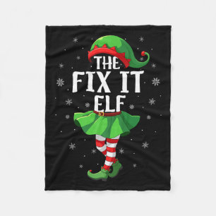 Fix It Elf Christmas Girls Women Elf Squad Xmas Fa Fleece Blanket