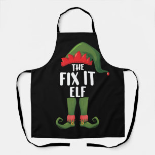Fix It Elf Family Matching Group Christmas  Apron