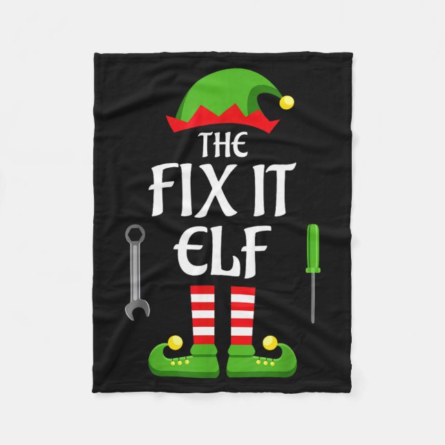 Fix It Elf Family Matching Group Christmas  Fleece Blanket (Front)