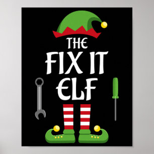 Fix It Elf Family Matching Group Christmas  Poster