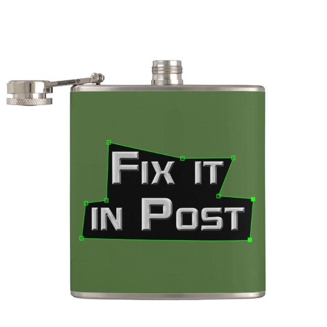"Fix it in Post" VFX / Visual Effects Hip Flask (Opened)