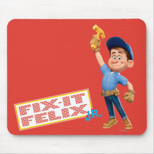 Fix-It Jr Holding Hammer in the Air Mouse Pad