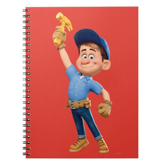 Fix-It Jr Holding Hammer in the Air Notebook (Front)
