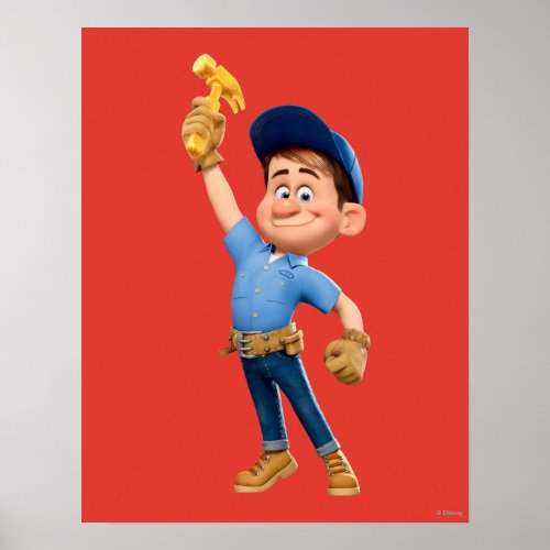 Fix_It Jr Holding Hammer in the Air Poster
