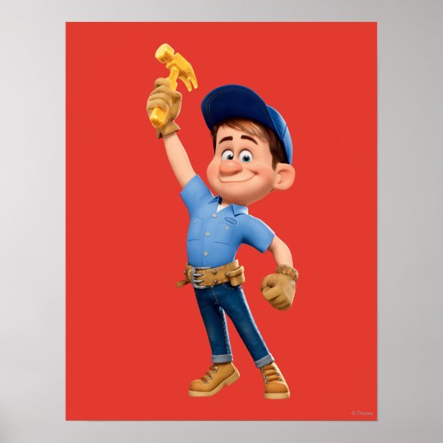 Fix-It Jr Holding Hammer in the Air Poster (Front)