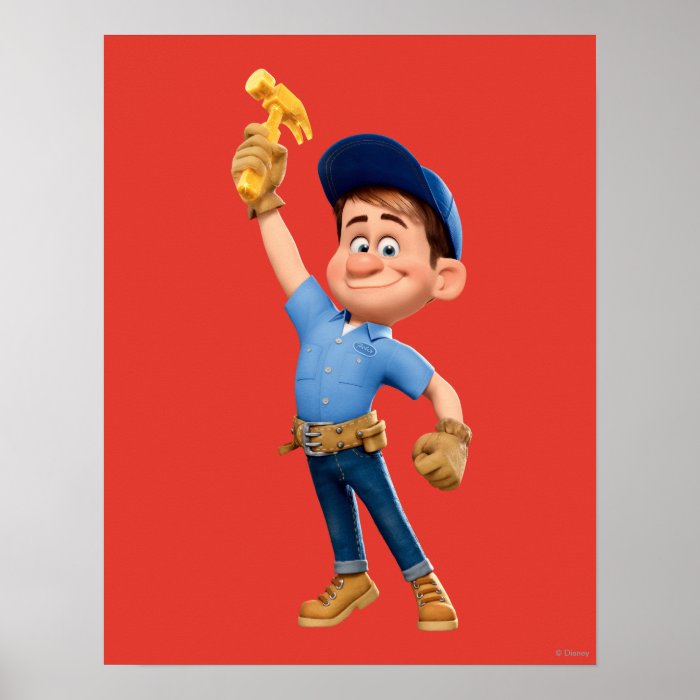 Fix It Jr Holding Hammer in the Air Print