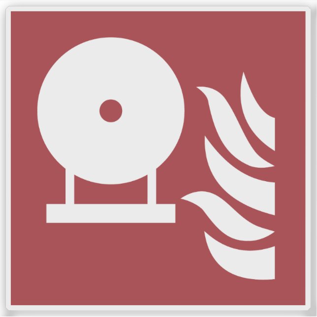 Fixed Fire Extinguisher Bottle Safety Sign Sticker (Front)