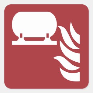 Fixed Fire Extinguisher Installation Safety Sign Square Sticker