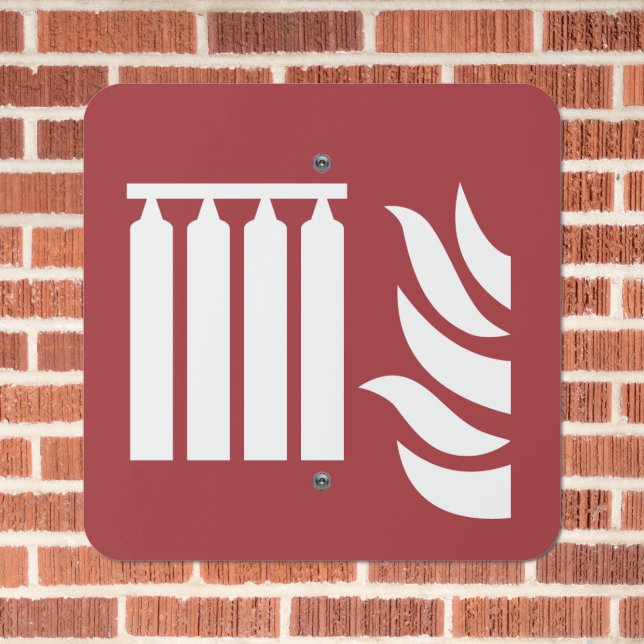 Fixed Fire Extinguishing Battery Safety Sign (In Situ(Brick))