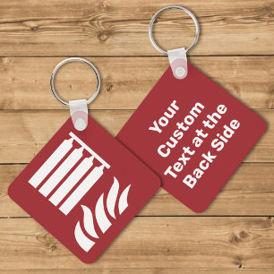 Fixed Fire Extinguishing Battery Safety Sign Keychain