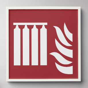 Fixed Fire Extinguishing Battery Safety Sign Peel And Stick Photo Tile