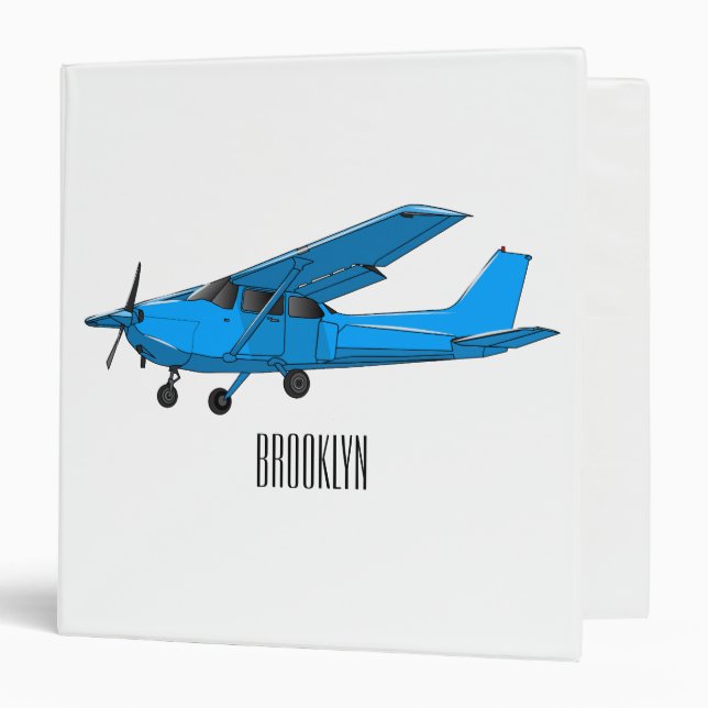 Fixed-wing aircraft cartoon illustration 3 ring binder (Front/Inside)