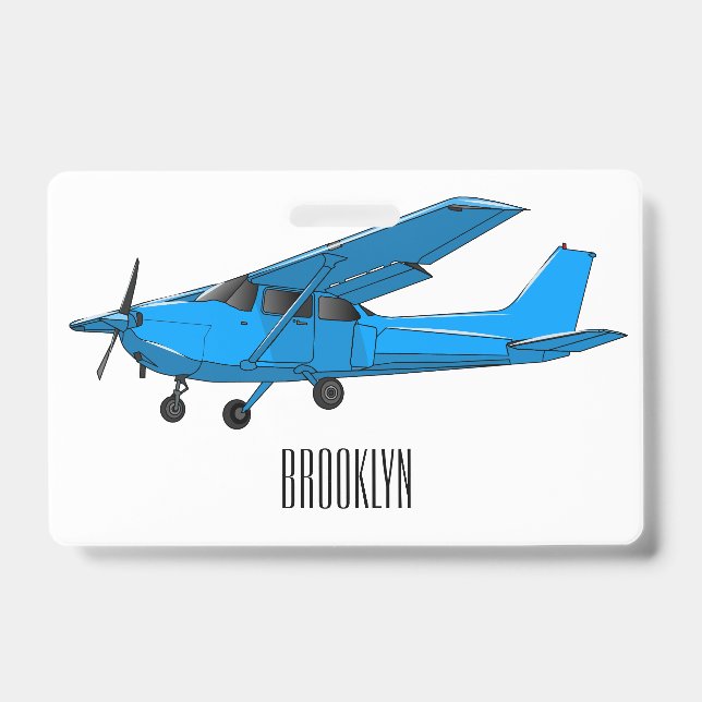 Fixed-wing aircraft cartoon illustration badge (Front)