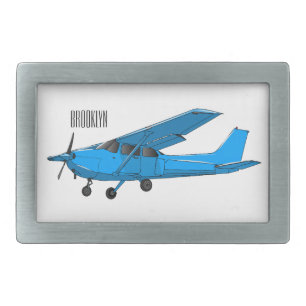 Fixed-wing aircraft cartoon illustration belt buckle