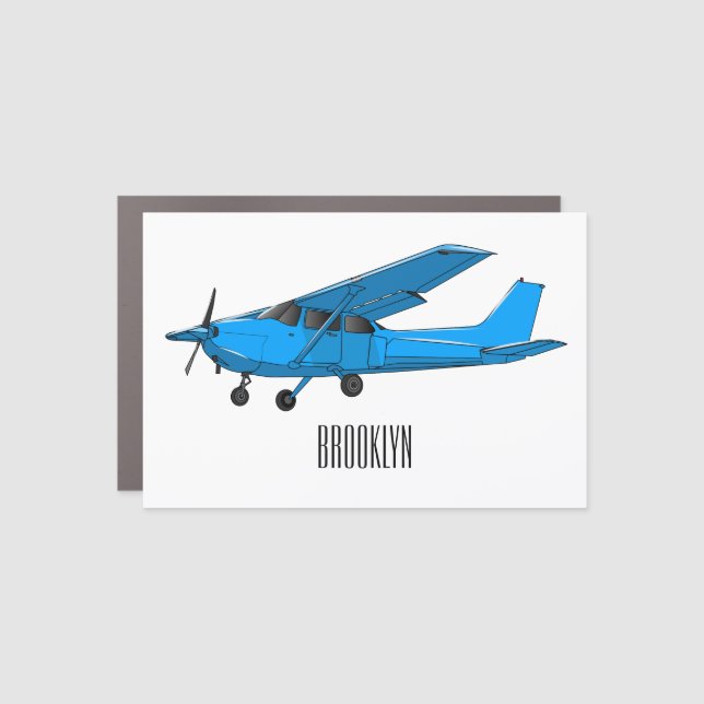 Fixed-wing aircraft cartoon illustration car magnet (Front)