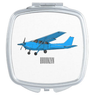 Fixed-wing aircraft cartoon illustration compact mirror