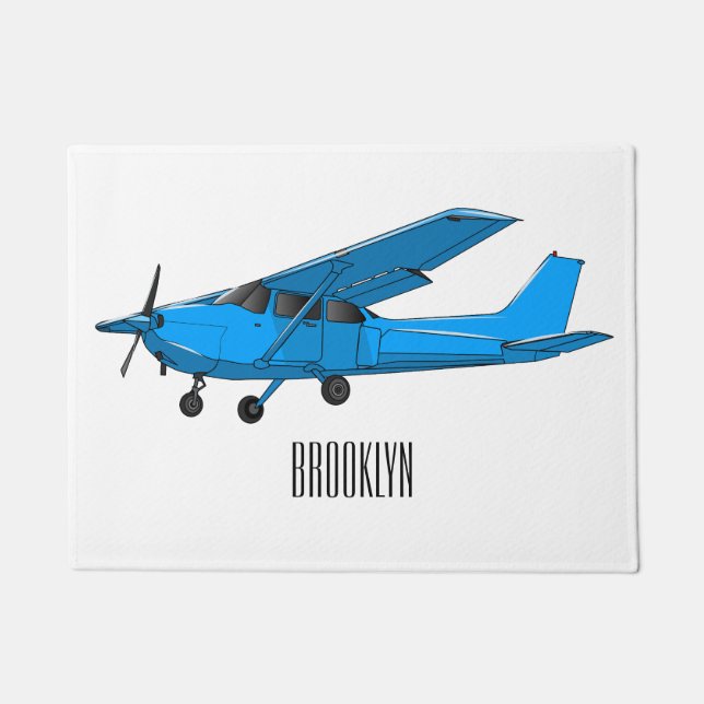 Fixed-wing aircraft cartoon illustration doormat (Front)