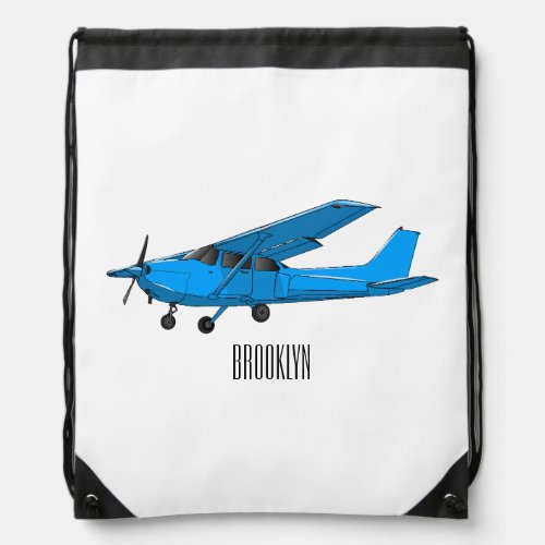 Fixed_wing aircraft cartoon illustration drawstring bag