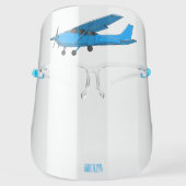 Fixed-wing aircraft cartoon illustration face shield (Front)