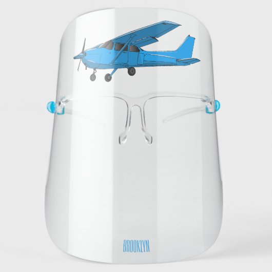 Fixed-wing aircraft cartoon illustration face shield (Front)