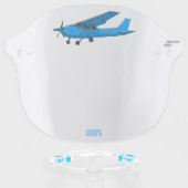 Fixed-wing aircraft cartoon illustration face shield (Front w/Glasses)