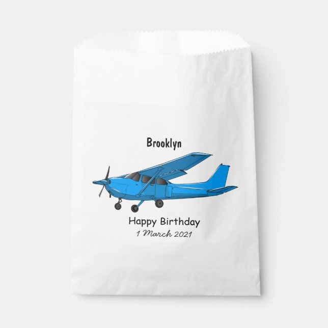 Fixed-wing aircraft cartoon illustration favor bag (Front)