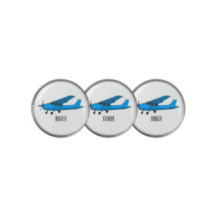 Fixed-wing aircraft cartoon illustration golf ball marker
