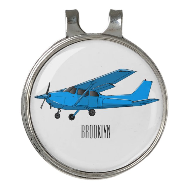 Fixed-wing aircraft cartoon illustration golf hat clip (Front)