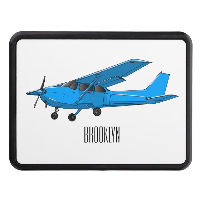 Fixed-wing aircraft cartoon illustration hitch cover (Front)