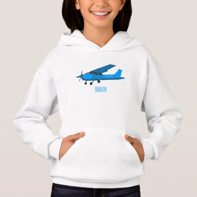 Fixed-wing aircraft cartoon illustration hoodie (Front)