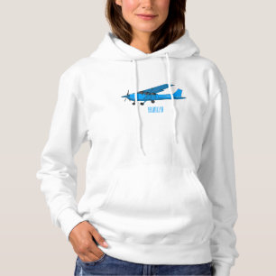 Fixed-wing aircraft cartoon illustration hoodie