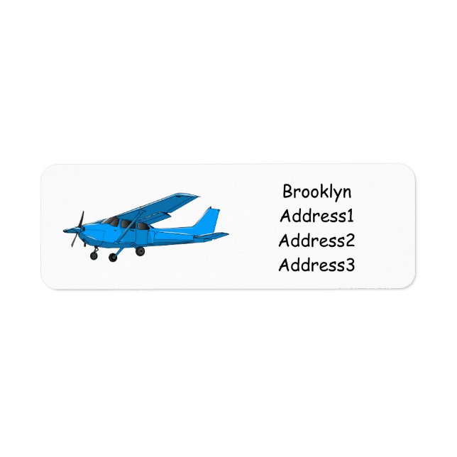 Fixed-wing aircraft cartoon illustration label (Front)