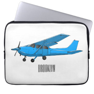Fixed-wing aircraft cartoon illustration laptop sleeve