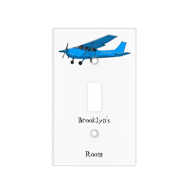Fixed-wing aircraft cartoon illustration light switch cover (Front)