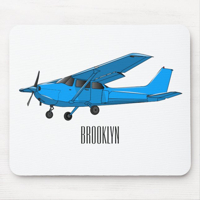 Fixed-wing aircraft cartoon illustration mouse pad (Front)