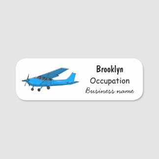 Fixed-wing aircraft cartoon illustration name tag