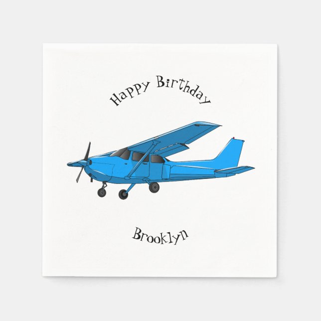 Fixed-wing aircraft cartoon illustration napkins (Front)