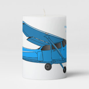 Fixed-wing aircraft cartoon illustration pillar candle